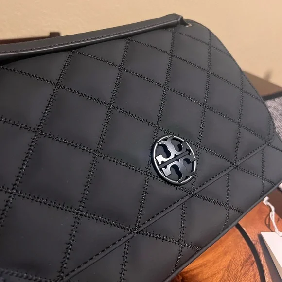 NWT Black Tory Burch Willa Matte Shoulder Bag Large